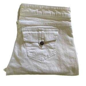 Lee White Cotton Capri Pants